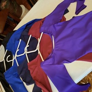 5 leotards in five different colors